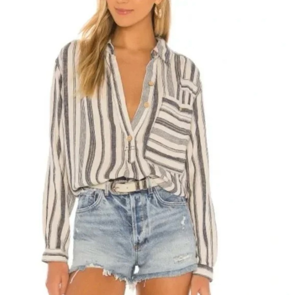 Free People We The Free Striped Button down